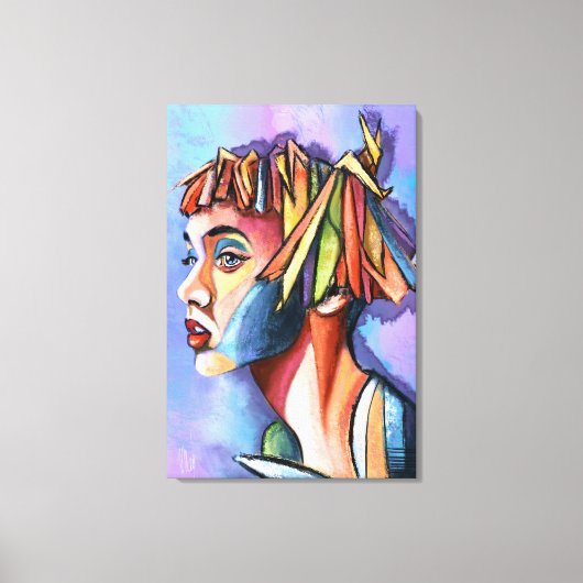 Cubisme Kunst Dame Canvas Print (Voorkant)