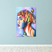 Cubisme Kunst Dame Canvas Print (Insitu (Houten vloer))