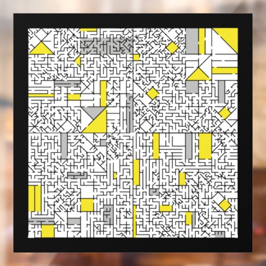 Cubisme Maze Raamsticker (Vel 2)