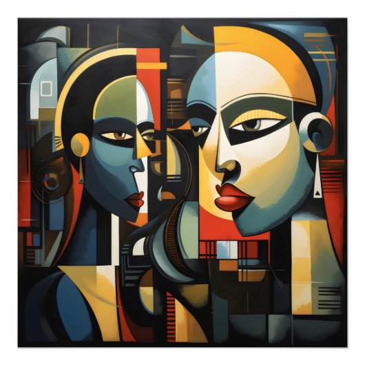 Cubisme Vrouwen Foto Afdruk (Voorkant)