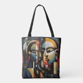 Cubisme Vrouwen Tote Bag (Achterkant)