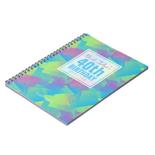 Cubist Abstract pastel 40th Birthday Guest Book 2a Notitieboek (Linkerzijde)