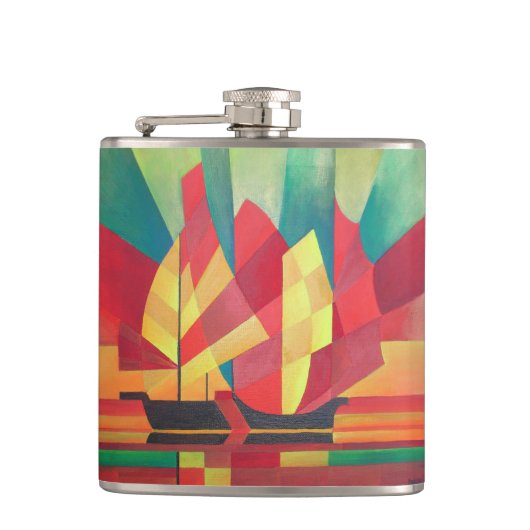 Cubist Abstract van Spuntsokken en Ocean Skies Heupfles (Voorkant)