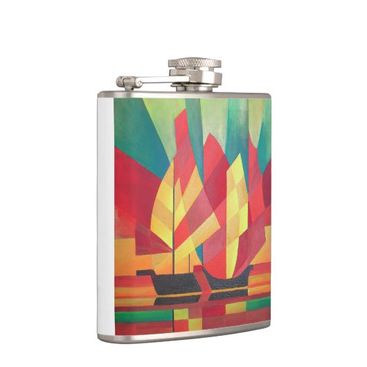 Cubist Abstract van Spuntsokken en Ocean Skies Heupfles (Rechts)