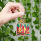 Cubist Abstract van Spuntsokken en Ocean Skies Sleutelhanger (Hand)