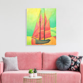 Cubist Abstract zeilbot Geometrische kunst Canvas Afdruk (Insitu (Woonkamer))