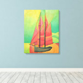 Cubist Abstract zeilbot Geometrische kunst Canvas Afdruk (Insitu (Houten vloer))