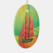 Cubist Abstract zeilbot Geometrische kunst Keramisch Ornament (Rechts)