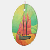 Cubist Abstract zeilbot Geometrische kunst Keramisch Ornament (Links)