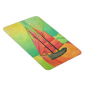 Cubist Abstract zeilbot Geometrische kunst Magneet (Rechterzijde)