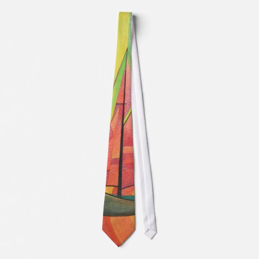 Cubist Abstract zeilbot Geometrische kunst Stropdas (Voorkant)