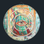 Cubist Art Deco Belly Dancer Dartbord<br><div class="desc">Een kunstwerk kenmerkt een semiabstracte vrouw met een shawl/sluier in blauwe,  witte,  en roze tonen.</div>