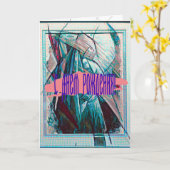 Cubist Art Deco Belly Dancer Kaart (Gele Bloem)