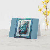 Cubist Art Deco Belly Dancer Kaart (Gele Bloem)