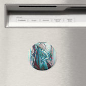 Cubist Art Deco Belly Dancer Magneet (Insitu (Vaatwasser))