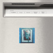 Cubist Art Deco Belly Dancer Magneet (Insitu (Vaatwasser))