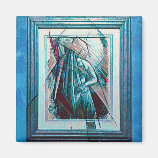 Cubist Art Deco Belly Dancer Magneet (Voorkant)