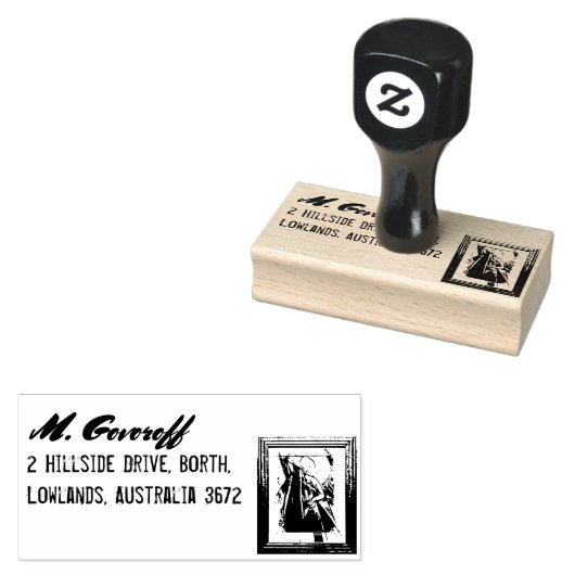 Cubist Art Deco Belly Dancer Rubberstempel (Gestempeld)