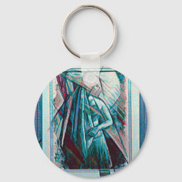 Cubist Art Deco Belly Dancer Sleutelhanger