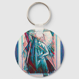 Cubist Art Deco Belly Dancer Sleutelhanger