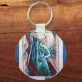 Cubist Art Deco Belly Dancer Sleutelhanger (Voorkant)