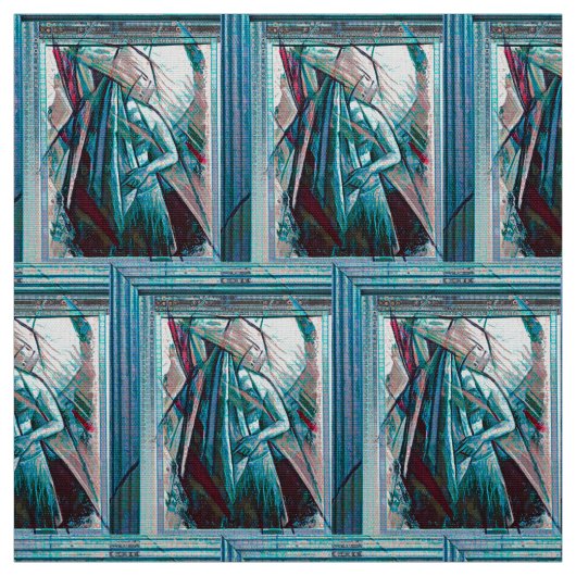 Cubist Art Deco Belly Dancer Stof (Swatch)
