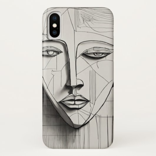 Cubist Art iPhone X Hoesje - Uniek Abstract Design (Achterkant)