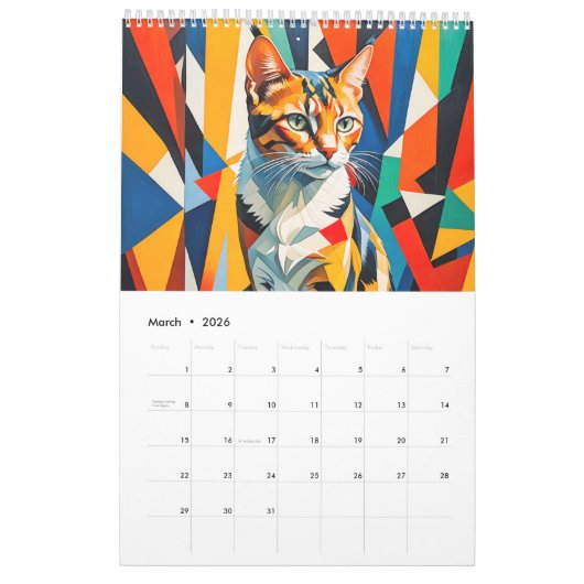 Cubist Cats – Art Calendar 2026 Kalender (Mar 2026)