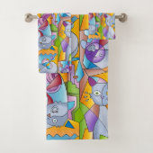 Cubist Cats - The Mininos Bad Handdoek (Insitu)