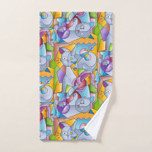 Cubist Cats - The Mininos Bad Handdoek (Handdoek)