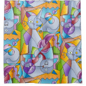Cubist Cats - The Mininos Douchegordijn (Voorkant)