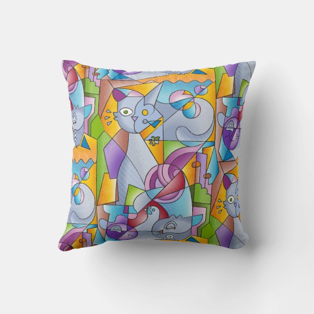 Cubist Cats - The Mininos Kussen (Achterkant)