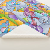 Cubist Cats - The Mininos Sherpa Deken (3/4)