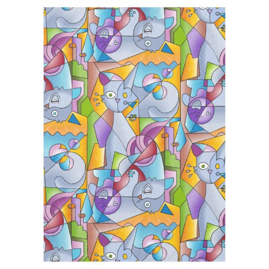 Cubist Cats - The Mininos Tafelkleed (Voorkant)