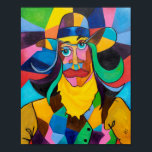 Cubist Cowgirl Pop Art Poster<br><div class="desc">Kubistisch Cowgirl,  16x20 pop poster gedrukte tekst. Origineel schilderij van Cindy Higby</div>