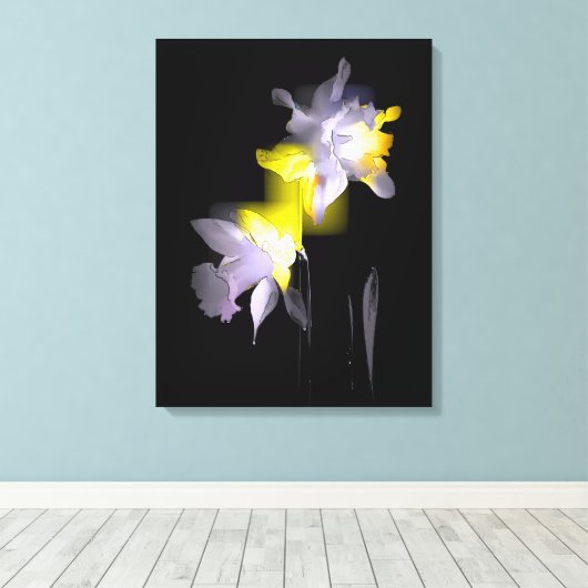 Cubist Daffodils Canvas Afdruk (Insitu (Houten vloer))