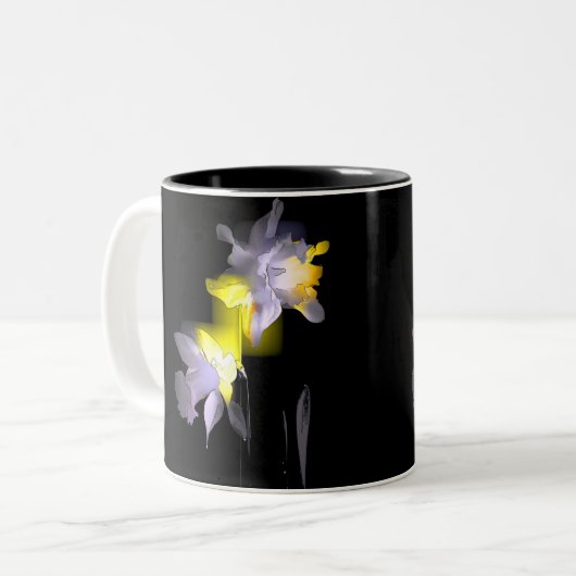 Cubist Daffodils Tweekleurige Koffiemok (Voorkant links)