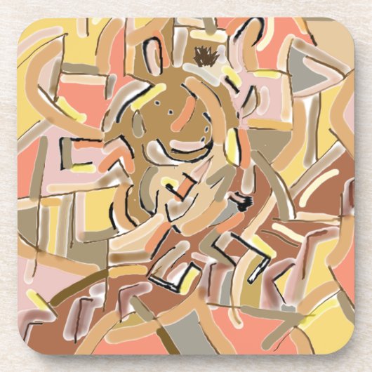 cubist donkey daalt trappen drankjes onderzetter (Voorkant)