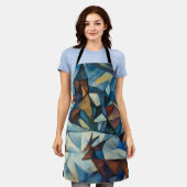 Cubist Expressionist Winter Village Apron Schort (Gedragen)