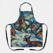 Cubist Expressionist Winter Village Apron Schort (Voorkant)