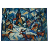 Cubist Expressionist Winter Village Large Gift Bag Groot Cadeauzakje (Voorkant)