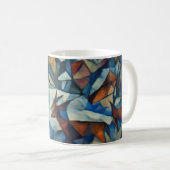 Cubist Expressionist Winter Village Mug Koffiemok (Voorkant rechts)