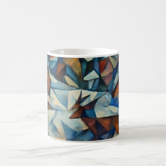 Cubist Expressionist Winter Village Mug Koffiemok (Center)