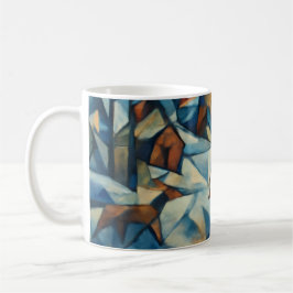 Cubist Expressionist Winter Village Mug Koffiemok
