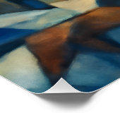 Cubist Expressionist Winter Village Poster (Hoek)