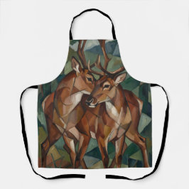 Cubist Expressionst Style Reindeer Apron Schort