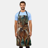 Cubist Expressionst Style Reindeer Apron Schort (Gedragen)
