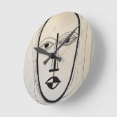 Cubist Face Art - Abstract Ontwerp Ronde Klok (Hoek)
