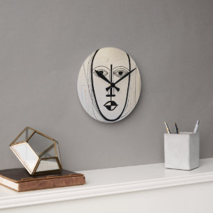 Cubist Face Art - Abstract Ontwerp Ronde Klok