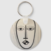 Cubist Face Art - Abstract Ontwerp Sleutelhanger (Voorkant)